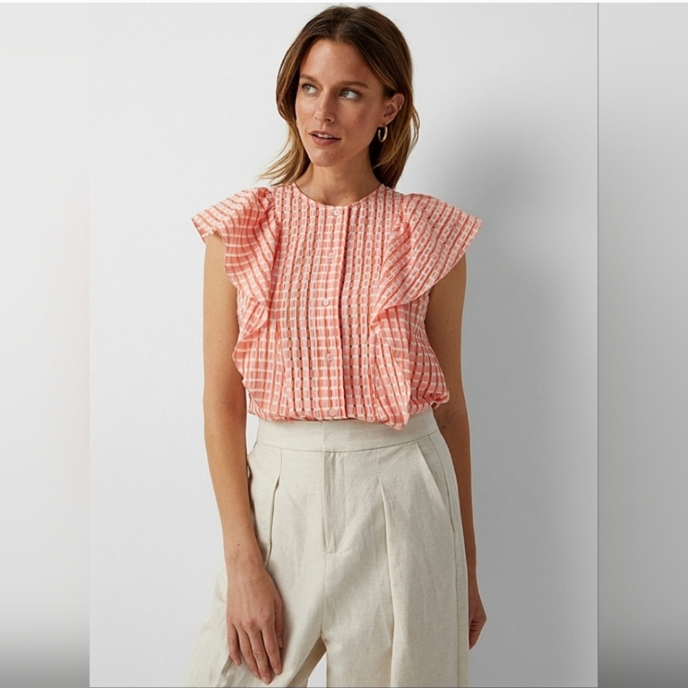 InWear Elegant Peach Ruffled Blouse